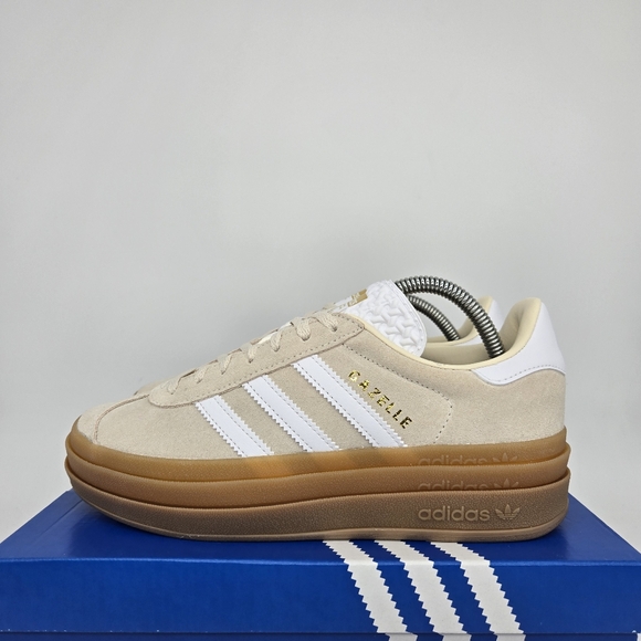 adidas Shoes - adidas Originals Gazelle Bold JP9288 White Beige Gold Shoes Women's Size 7 New